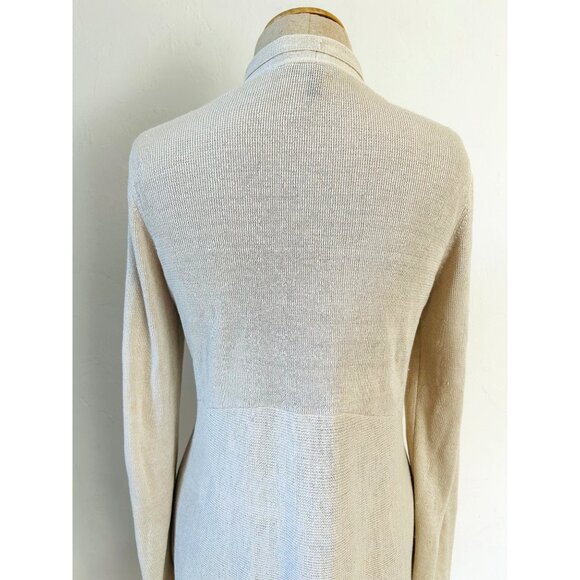 Eileen Fisher Women's SZ Small Gray Beige 100% Linen Open Front Cardigan - Picture 5 of 9